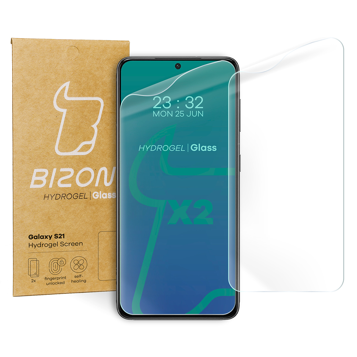 Folia hydrożelowa Bizon Film Hydrogel Front Duo dla Galaxy S21 5G, 2 sztuki